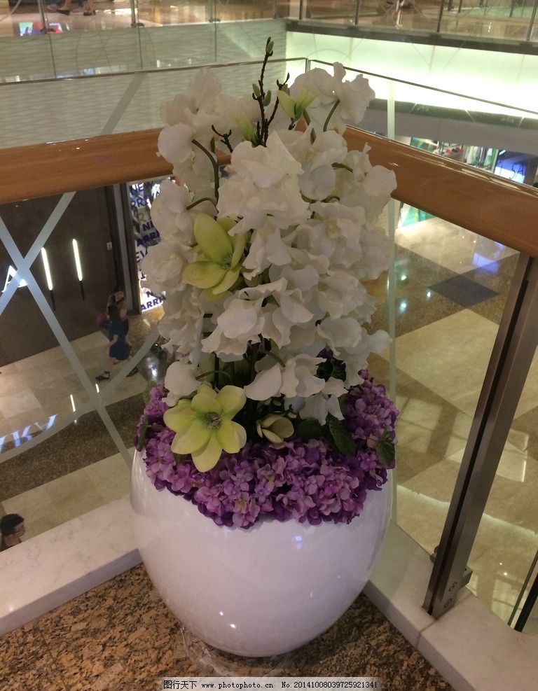 商场花卉小品 商业设计 装饰 花瓶 摄影 建筑园林