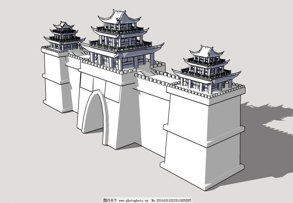 城门3D模型_其他_3D设计_图行天下图库