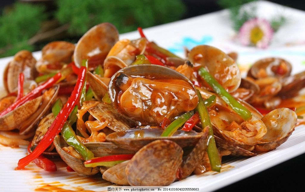 辣炒花蛤图片,海鲜 中式菜品 贝类 摄影 餐饮美