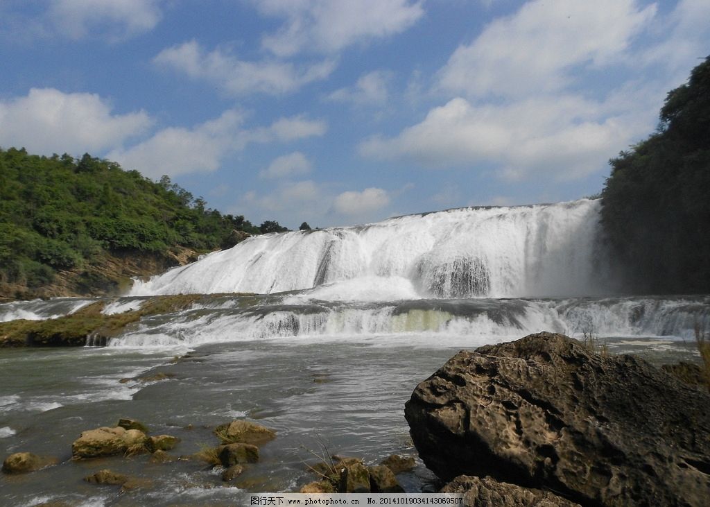 陡坡塘瀑布摄影 西游记 风景 旅游 背景 贵州 国