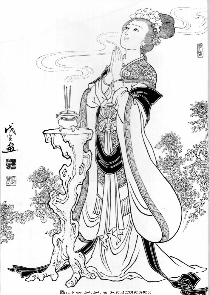 高清仕女白描 白描仕女图 工笔白描底稿 国画 水墨 白描 绘画 工笔 古代人物 线勾图 仙女 绘画书法 文化艺术 设计 600DPI JPG 仕女图 设计 文化艺术 绘画书法 600DPI JPG