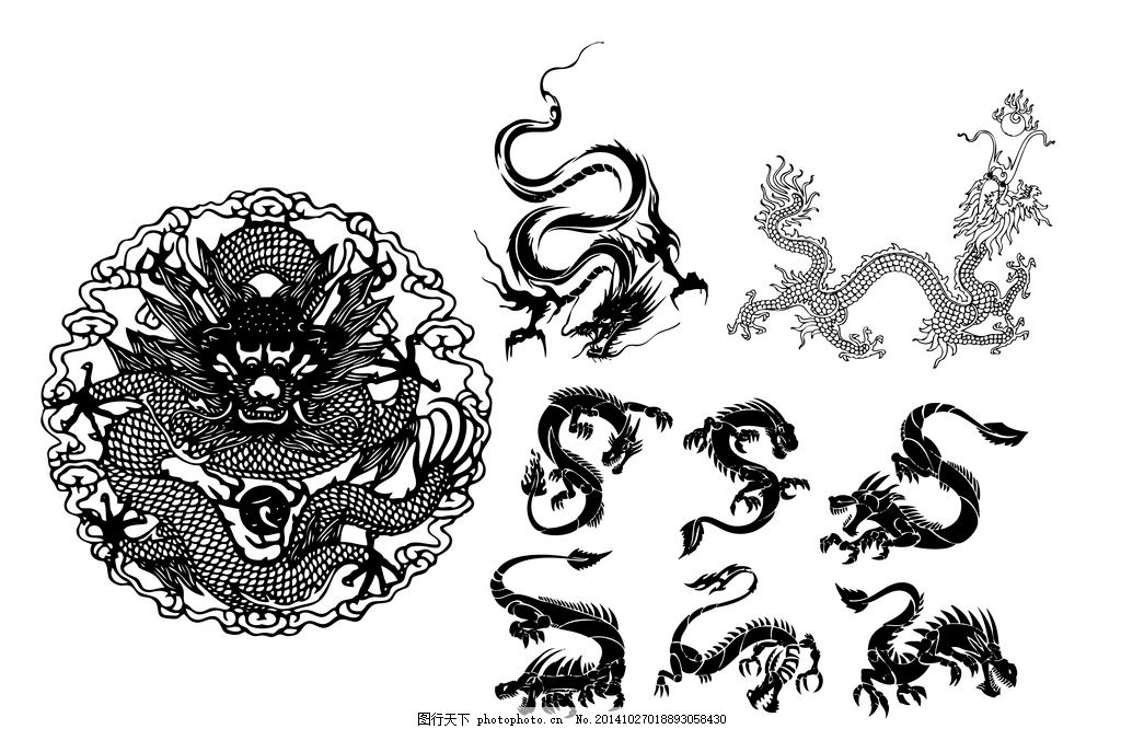 龙 矢量龙 纹身图案 印花图案 动物世界 潮流纹身 时尚纹身 纹身元素 生物世界 矢量 CDR 创意龙 龙剪影时尚龙 流行龙 亚洲龙 西方龙 东方龙 潮龙 龙矢量图 龙背景 龙素材 广告设计 龙行 邪恶的龙 带翅膀的龙 龙纹 黑龙 龙图章 龙剪笔画 龙剪纸 龙LOGO 龙的矢量 设计 文化艺术 传统文化 AI