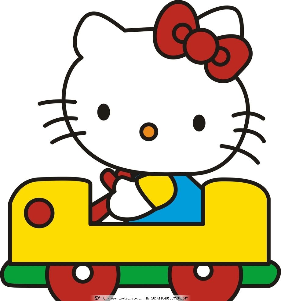 hello kitty 小车图片_动漫人物_动漫卡通_图行天