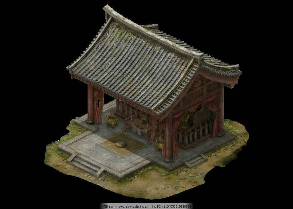 古风建筑物卡通图片