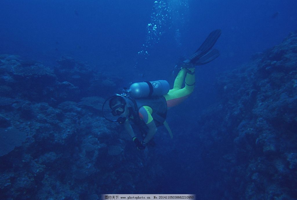 潜水 礁石 大海 潜水员 海底 海洋 海底世界 摄影