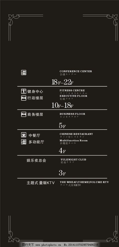 酒店电梯楼层指示牌图片