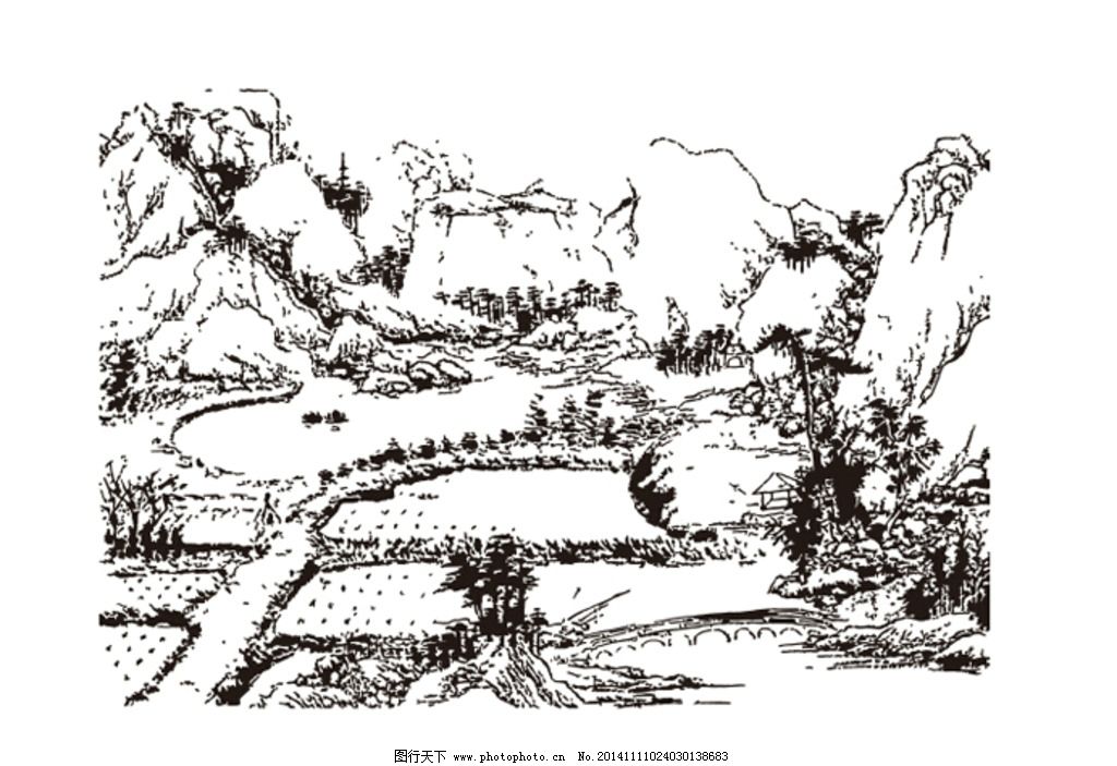 风景画简笔画 山水