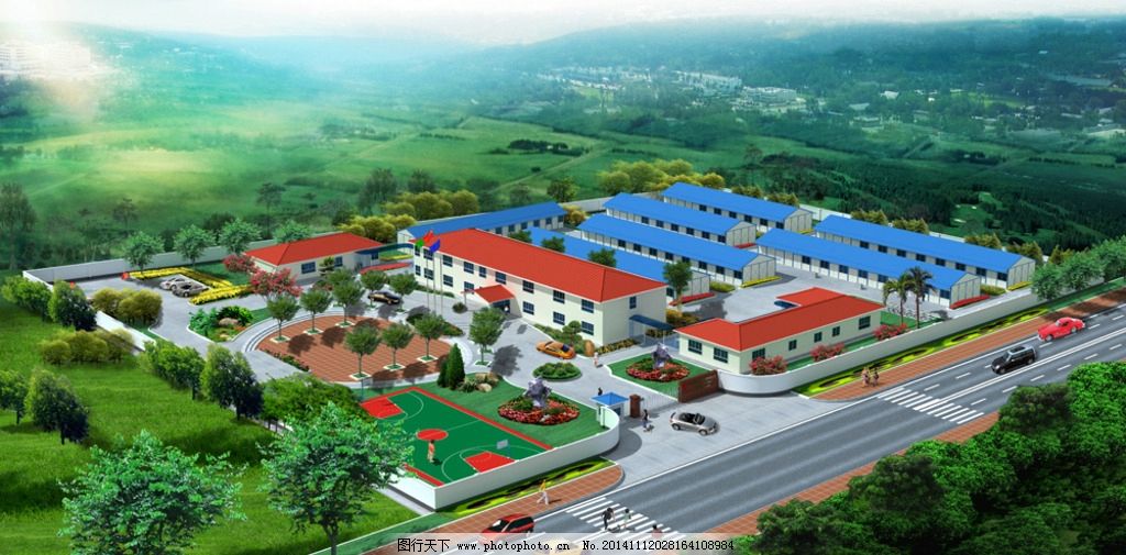 工地项目部鸟瞰图图片