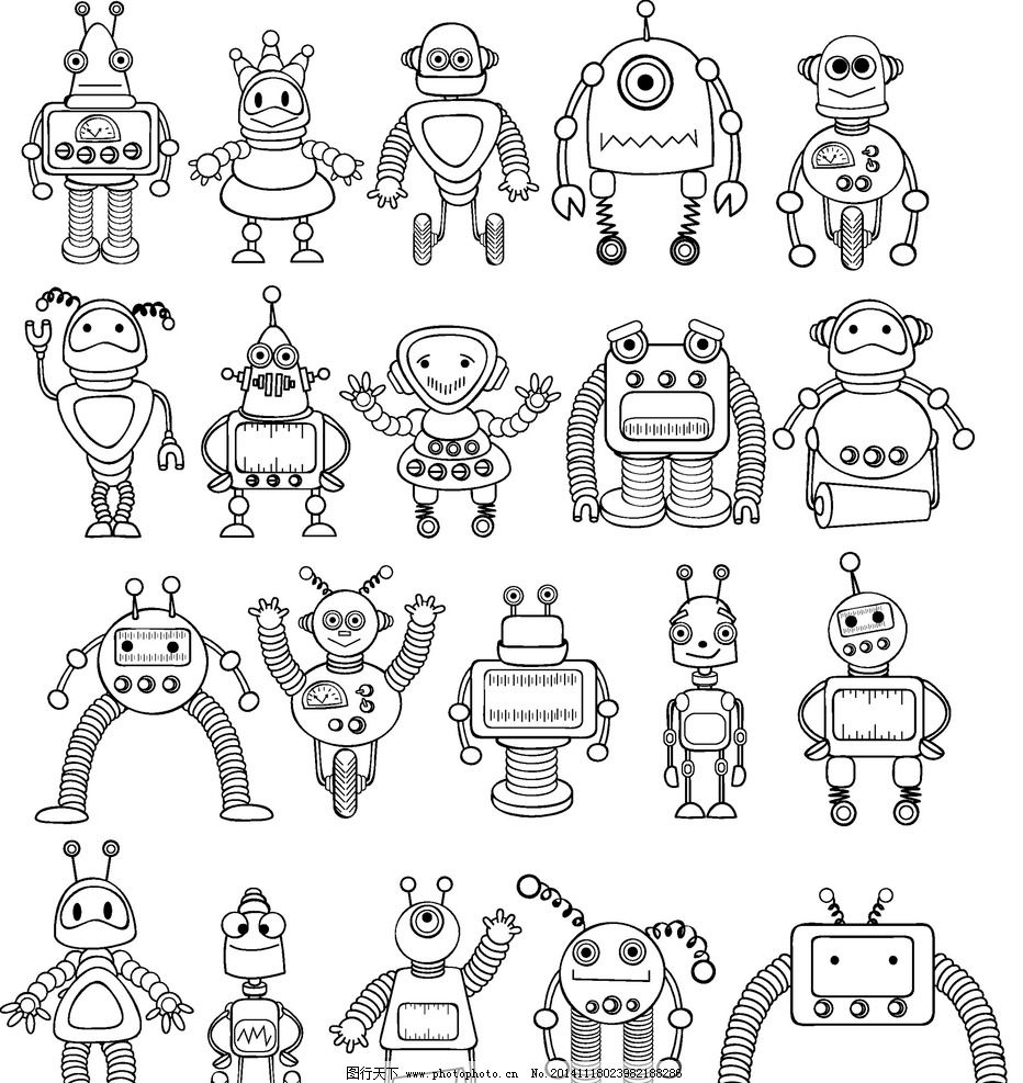 机器人 现代科技 创意 手绘 卡通动漫 卡通机器人 科技时代 设计 人物
