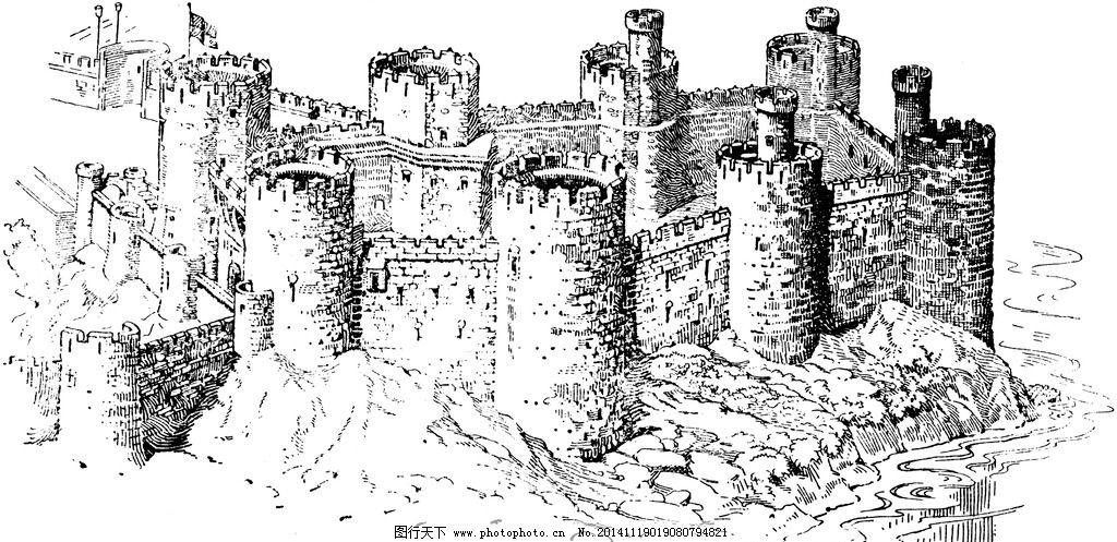 城堡 欧式建筑 建筑插画 素描 房子 房子素描 设计 文化艺术 绘画书法