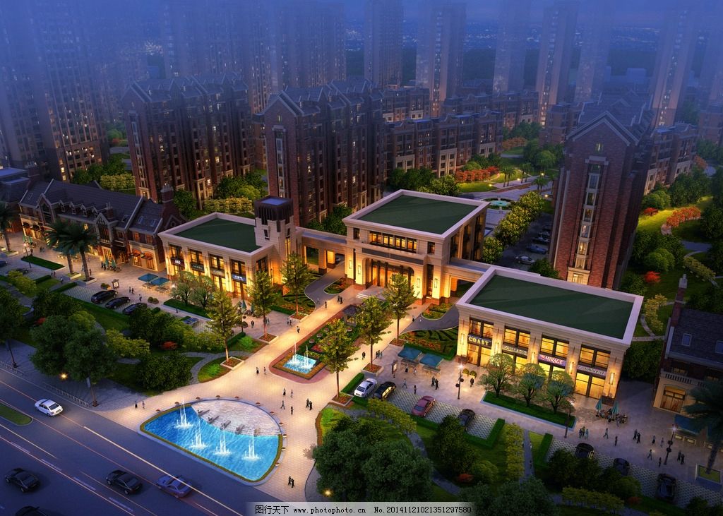 现代风格 欧式建筑 售楼部透视 小区售楼部 设计 3d设计 室外
