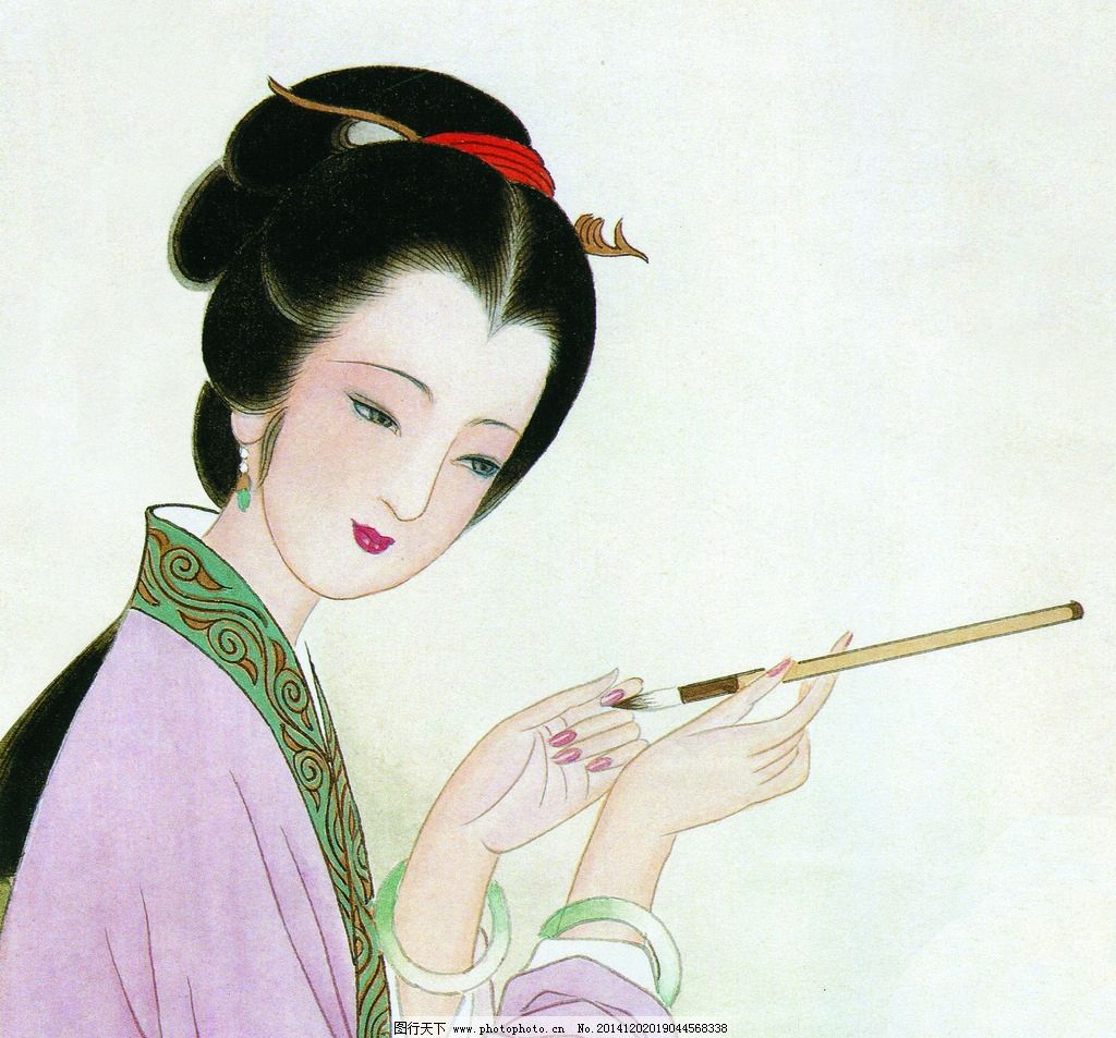 仕女肖像 美术 中国画 人物画 女人 古代仕女