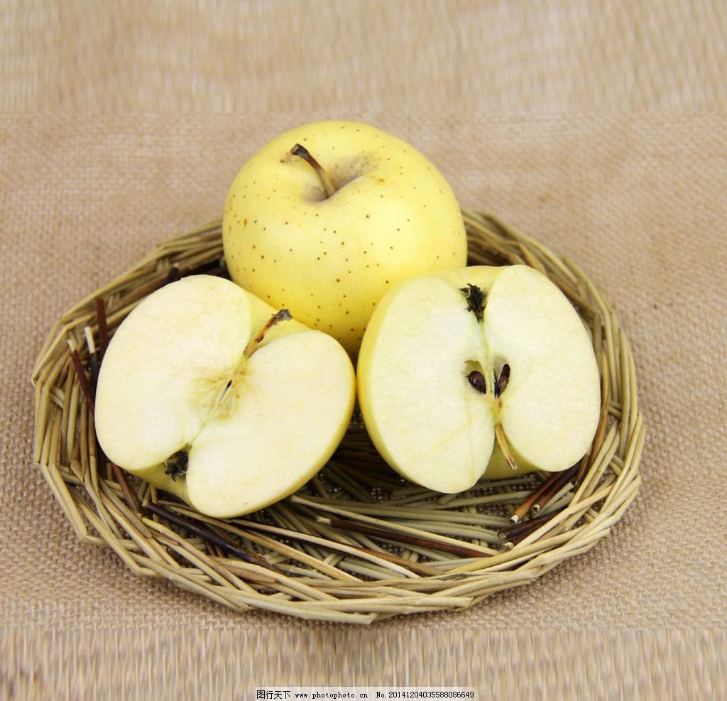 黄蕉 苹果 黄色 水果图片,黄苹果 摄影 生物世界-图行天下图库