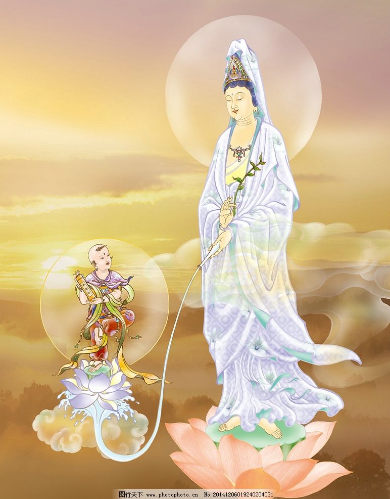 最美佛教插画|佛家白描插画