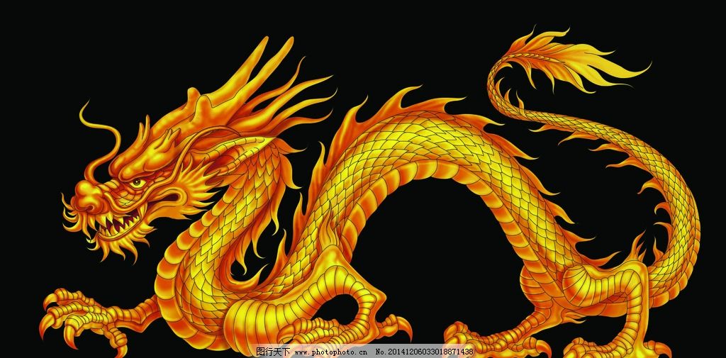 中国龙简图|矢量中国龙设计图__传统文化