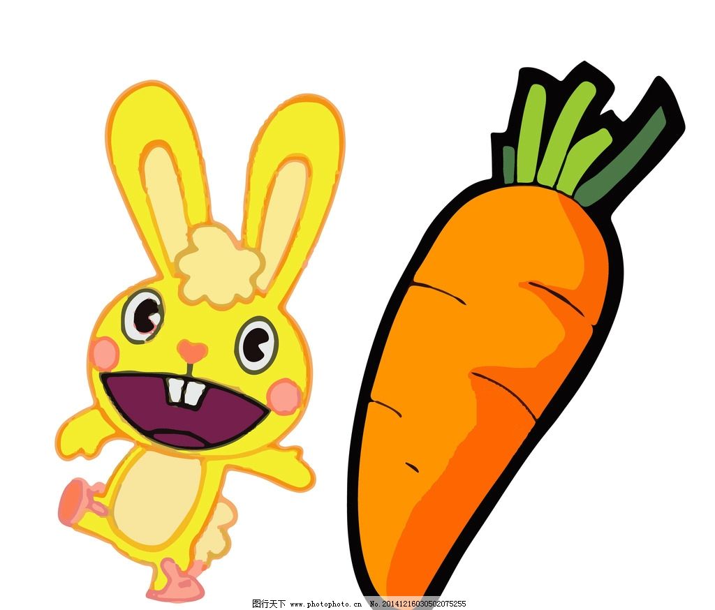 卡通图图片,兔子萝卜大号可爱动画卡通动漫-图行天下图库