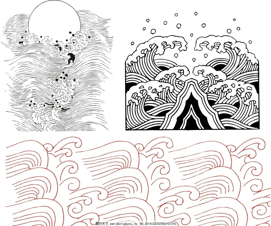 浪花边框简笔画|浪花简笔画_浪花简笔画图片大全