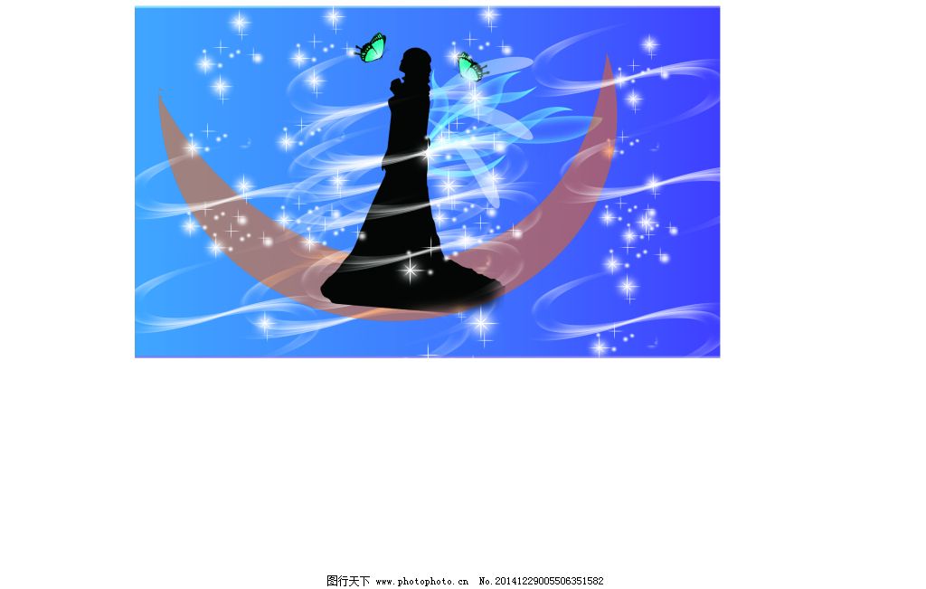 天使,天使免费下载 背景 彩带 蝴蝶 幻想 蓝色天