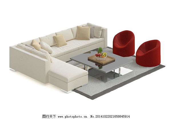 沙发茶几组模型图片 建材 现代科技 图行天下素材网