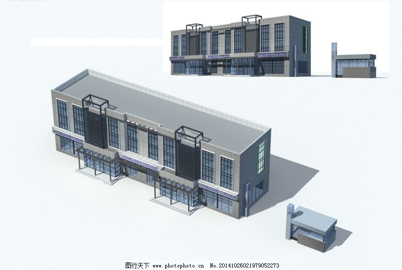 现代简约风格建筑设计3d模型素材图片 建筑设计 环境设计 图行天下素材网